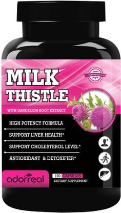 Adorreal Milk Thistle with Dandelion Root Extract (Pack of 1)