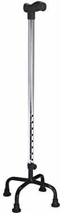 MONOLIZE 4 Leg Black Base Height Adjustable Crutch Handle Walking Stick