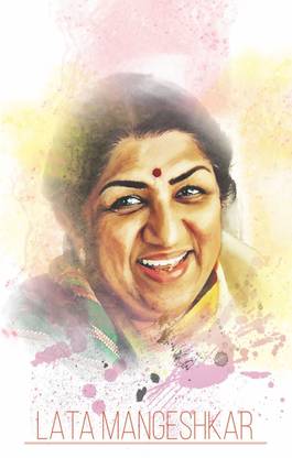 Lata Mangeshkar Paper Print