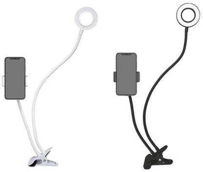 IMMUTABLE 357 _ RTR_LRL Selfie Ring Light with Phone Holder Lazy Bracket for Makeup Live Streaming PACK OF 2 900 lx Camera LED Light