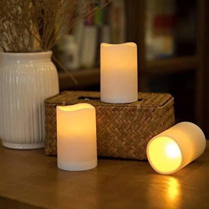ZemPark White Flameless Button Cell Powered LED Candle Tea Lights for Decor Party Candle