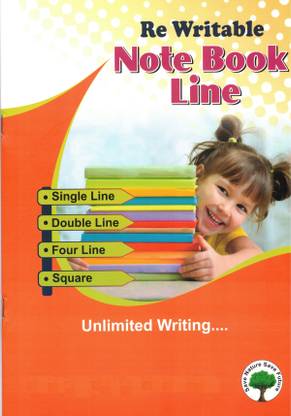 Prakash rewritable Set of 2 A4 Notebook Plain & Line 18 Pages