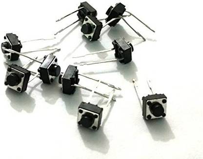 gobagee 2 Pin Tactile Switch micro - Push to ON button (Pack of 10) Interconnect Electronic Hobby Kit