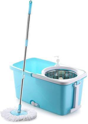prinjal hub Square 360 Degree Magic Spin Mop Bucket with Steel Spinner Plus 2 Refill Pack Mo Floor Wiper