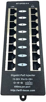 Wifi Ethernet Injector 8 Ports 1000 Mbps Unmanaged Network Switch