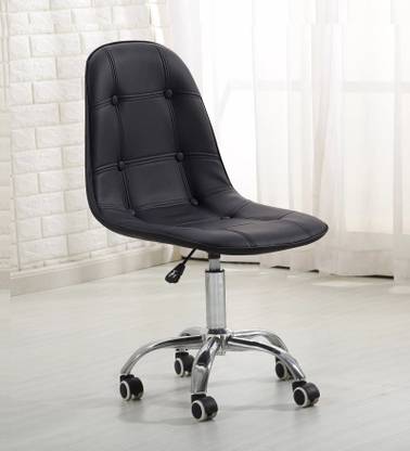 Deal Dhamaal Charles Jacobs Office Swivel Chair with Adjustable Height Button in Black Color Leatherette Office Conference Chair