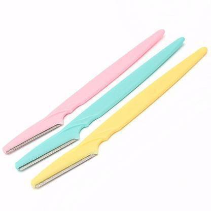 SWARA COLLECTION 3pcs/set Pro Eyebrow Razor Trimmer Shaper Shaver Hair Remover Set Sharp For Make Up Kit Stainless Steel Cutting (Pack of 3), Men & Women