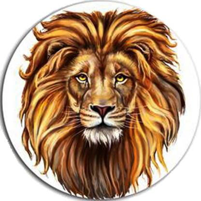 Sahaj Décor 51 cm King Lion With Angry Face Magnetic Sticker