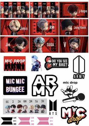 BTS Dynamite New Album 9.5 cm BTS MICDROP CHIBI Self Adhesive Sticker