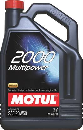 MOTUL 2000 Multipower 20W-50 2000 Multipower 20W50 API SL Engine Oil for Cars (3 L) Mineral Engine Oil