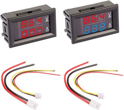 Robotronics 0.28" LED Voltmeter Ammeter, Red and Blue Digital Multimeter Display Voltage Current Tester Digital Voltage Tester