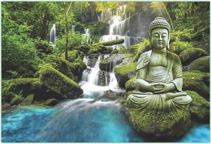 Statue of 'BUDDHA' with nature, Wall Poster Photographic Paper