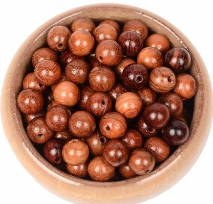 vmps 50 Brown Wooden Beads Moti- for Macrame, DiY Art and Craft