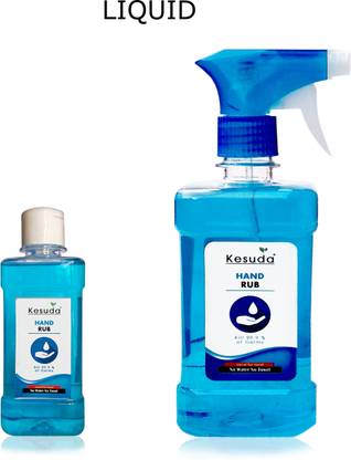 KESUDA 250ml  LIQUID Flip flop cap with 500ml Blue  Spray (250ml+500ml) Hand Rub Bottle