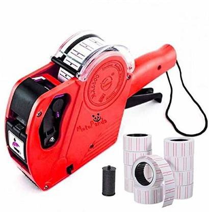 Dankhra Price Labeller Printing Rate Printer (MRP Rate Gun) Label Gun 8 Digits with 2 Ink Rolls (Pack of 1) (with Label Roll) Label Stamping Machine