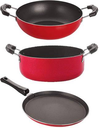 NIRLON FT10_KD13_CS24 Kadhai 24 cm, 24 cm, 24 cm diameter 0.1 L, 2 L, 3.1 L capacity