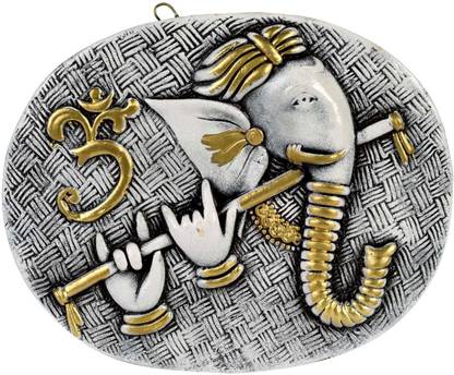 Kraftmania India Handcrafted Polyresin Eco Friendly Lord Ganesha Ganpati Idol Figurine | Lord Ganesha Statue for Home Decoration Decorative Showpiece  -  18 cm