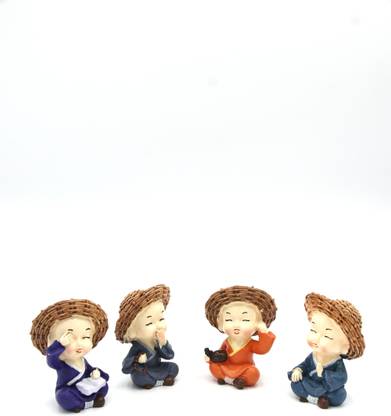 antiQuebazzar 4 pisc Of Buddha Decorative Showpiece  -  6 cm