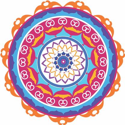 All Your Design 40.64 cm Floor Rangoli Stickers Waterproof Vinyl Self Adhesive Sticker