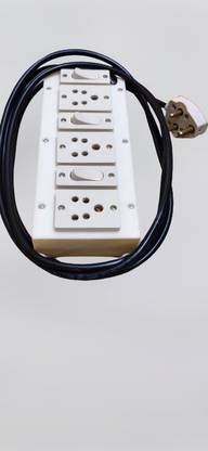PooJay Enterprises Assembled PVC Extension Box/Junction Box/Spike Guard with Anchor 3Socket+3Switch+3Meter Cable 3  Socket Extension Boards