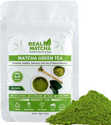 Real Matcha Green Tea Powder for Weight Loss - Best for Making Matcha Tea, Lattes, Smoothies, Baking, Iced Tea & Ice Cream - (Powerful Body Detoxifier, Antioxidant, Fat Burner, Increase Energy & Focus), Origin Japan (30 Cups) Matcha Tea Pouch