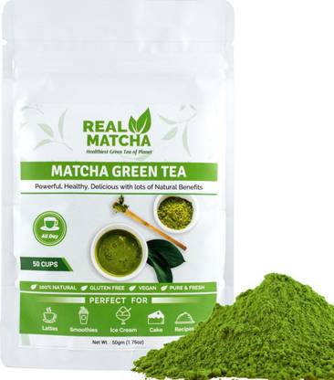 Real Matcha Green Tea Powder for Weight Loss - Best for Making Matcha Tea, Lattes, Smoothies, Baking & Ice Cream - (Powerful Body Detoxifier, Antioxidant, Fat Burner, Increase Energy & Focus), Origin Japan (50 Cups) Matcha Tea Pouch