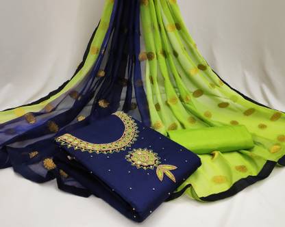Chanderi Embroidered Salwar Suit Material