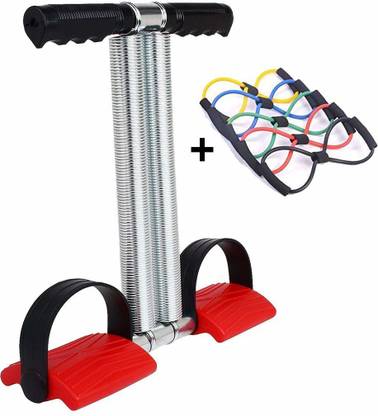 MUNSHINE Combo Of Double Spring Tummy Trimmer With Resistance Tube for Men and Women Workout Equipments Fitness Accessory Kit Kit