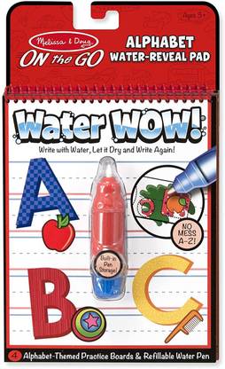 MELISSA & DOUG On the Go Water Wow! Alphabet (Reusable Water-Reveal Activity Pad, Chunky-Size Water Pen)