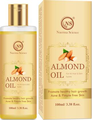 Nuerma Science Pure Almond Oil For Glowing Skin, Hair Growth, Baby Massage. Hair Oil