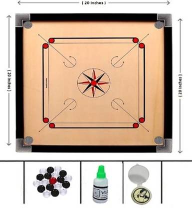 Shanti Enterprises SE CARROM GLOSS FINISH SMALL 20 INCH CARROM BOARD WITH SPECIAL COINS , STRIKER 20 inch Carrom Board
