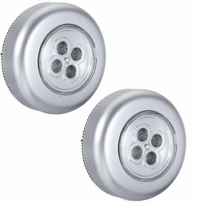GRAYLEAF 2 LED Touch Self Stick and Click Lights Push On/Off Light Battery Operated Recessed Ceiling Lamp