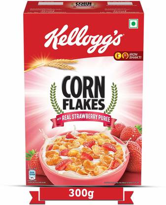Kellogg's Corn Flakes Real Strawberry Puree 300 Gram Box