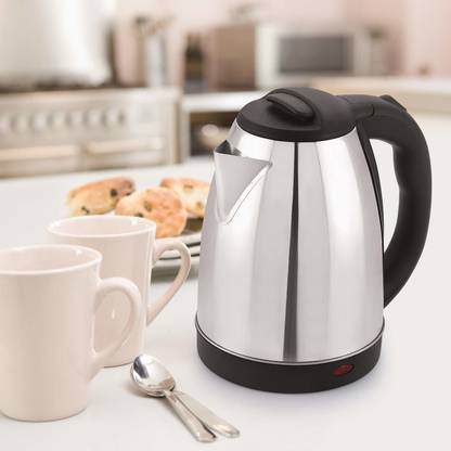 HARIJI Stainless Steel Electric Kettle | Auto Shut Off Multipurpose | Extra Large Cattle Electric with Handle Hot Water Tea Coffee Maker Water Boiler, Boiling Milk (Black) (2 Litre) Electric Kettle