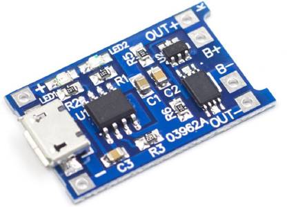 Diycart TP4056 1.2A lithium Battery Charging Module with Protection For 18650 3.7v cells (Micro USB type B) Electronic Components Electronic Hobby Kit
