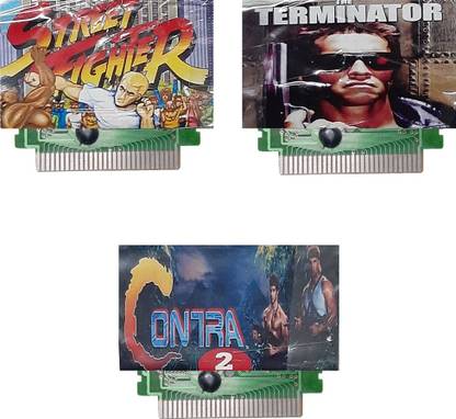 VK MART 8 Bit Tv Video Game Cassetts Like TERMINATER,STREET,FIGHTER,CONTRA,(pack of 3)  Gaming Accessory Kit