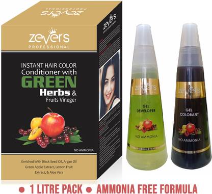 Zevers Hair Color Conditioner Gel with Green Herbs and Fruit Vineger , Brown