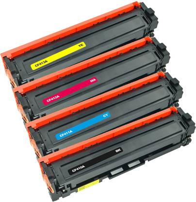 wetech CF410A / CF411A / CF412A / CF413A Toner Cartridge Compatible with MFP M377dw / M477fdn / M477fdw / M477fnw / M452DN / M452dw / M452nw Black + Tri Color Combo Pack Ink Toner