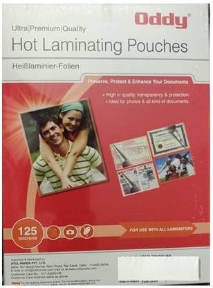 Oddy ODDY Thermal Lamination Pouch 210X297mm (A4) 125 Micron for Document and Certificate Laminating Sheet A4 Laminating Sheet