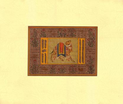 Be You Mughal Period Realistic Painting of Royal Camel Indian Miniature Painting on Old Handmade Paper Watercolor 25 inch x 30 inch Painting
