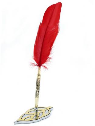 BAOER English Calligraphy Feather Dip Quill Pen (Red) Calligraphy