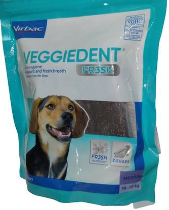 Virbac Virbac VEGGIEDENT Fresh oral Hygiene vegetable chews for dogs, Medium, 10-30 kg Vegetable Dog Chew