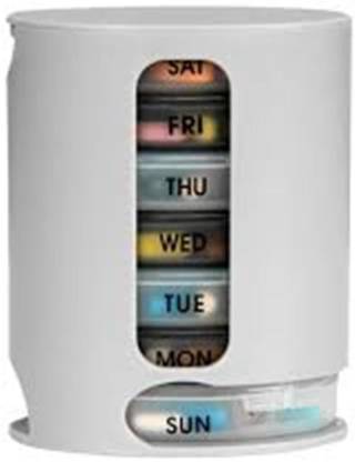 NUSHUB 7 DAYS 7 -day 7 Day Weekly Tablet Medicine Storage Box/Pill Dispenser Pill Box (Grey) Pill Box