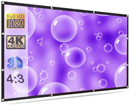 Moiz 100" Inch Projector Screen (Foldable) 7 x 5 Feet 4:3 Ratio 3D UHD Supported Design 128 Projector Screen (Width 213 cm x 152 cm Height)