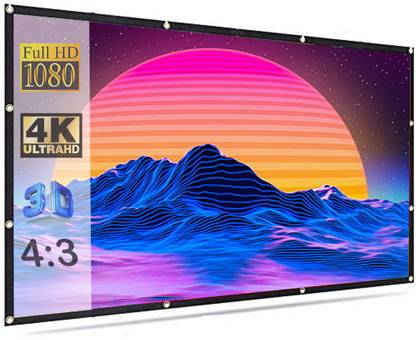Moiz 150" Inch Projector Screen (Foldable) 10 x 8 Feet 4:3 Ratio 3D UHD Supported Design 117 Projector Screen (Width 305 cm x 244 cm Height)