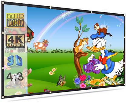 Moiz 150" Inch Projector Screen (Foldable) 10 x 8 Feet 4:3 Ratio 3D UHD Supported Design 110 Projector Screen (Width 305 cm x 244 cm Height)