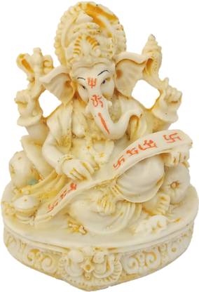 Love Kart Ganesha Reading Book Idol For For Home Decor Office Desk Temple & Gift Decorative Showpiece  -  12 cm