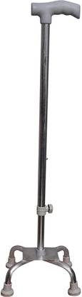 KENKO mobility i-16 CHROME QUADRIPOD (4LEG),METAL BASE, HEIGHT ADJUSTABLEWALKING STICK WALKING CANE UNIVERSAL Walking Stick
