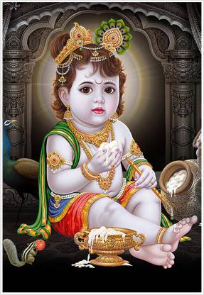 Lord Baby Krishna poster | HD poster for Room Decor Paper Print