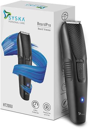 Syska HT200U Beard Pro Trimmer Runtime: 40 Mins Cordless Use (Black) Trimmer 40 min  Runtime 1 Length Settings